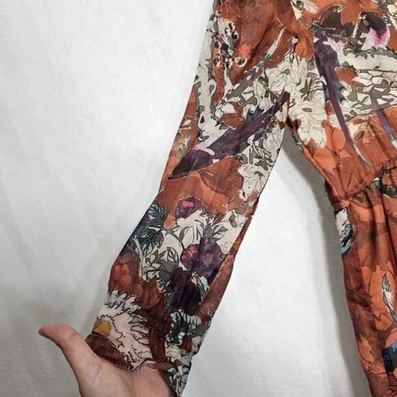 Hemant & Nandita For Anthropologie Zeri Floral Tiered Peasant Dress 0 - Picture 12 of 13